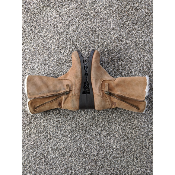 Sorel Emelie Snow Boots Womens Size 3 Brown Leather Waterproof Foldover - Picture 3 of 6
